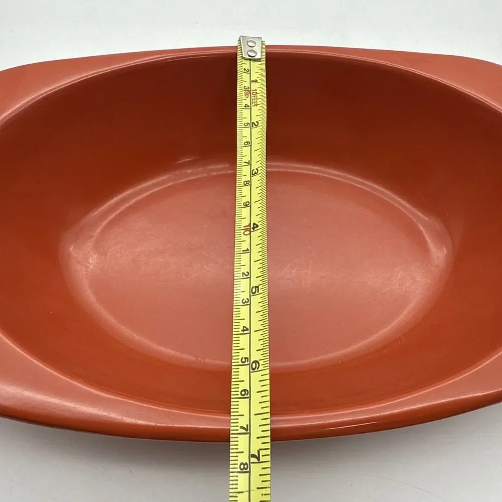 Prolon Vintage Melamine Burnt Orange Oval Serving Bowls 11